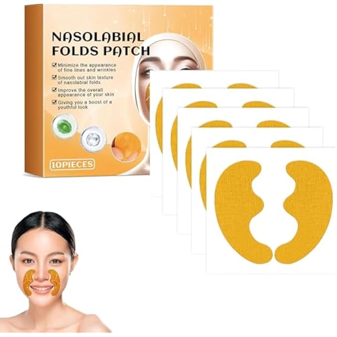 Lezpzay NASAL LABIAL FOLD WRINKLE PATCHES, NASOLABIAL WRINKLE PATCHES, ANTI WRINKLE PLASTERS, FACE WRINKLE PATCHES, FIRMING FACE CARE, NASOLABIAL FOLDS FIRMING AND FIRMING THE SKIN - Image 1